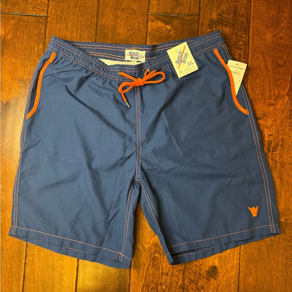 Beach Bros Lined Swim Shorts Mens Size XXL Blue Trunks Board shorts
